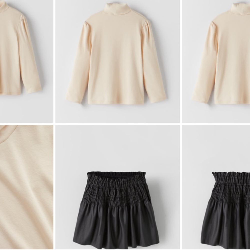 Zara Kids Turtleneck and Faux Leather Skirt Outfit